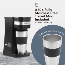 Elite Gourmet Single Serve 1-Cup Black Personal Drip Coffee Maker with Stainless Steel Travel Mug 12 Elite Gourmet Single Serve 1-Cup Black Personal Drip Coffee Maker with Stainless Steel Travel Mug -Air Fryers shop black elite gourmet drip coffee makers ehc111ax 44 1000