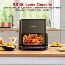 Galanz 6 qt. Black / Stainless Steel Digital Air Fryer with 8 Pre-Set Functions 22 Galanz 6 qt. Black / Stainless Steel Digital Air Fryer with 8 Pre-Set Functions -Air Fryers shop black galanz air fryers glafx606s215 44 1000