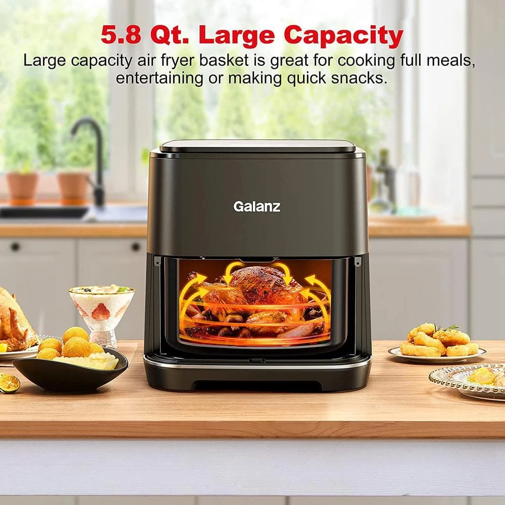 Galanz 6 qt. Black / Stainless Steel Digital Air Fryer with 8 Pre-Set Functions 11 Galanz 6 qt. Black / Stainless Steel Digital Air Fryer with 8 Pre-Set Functions - Image 9