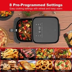 Galanz 6 qt. Black / Stainless Steel Digital Air Fryer with 8 Pre-Set Functions 20 Galanz 6 qt. Black / Stainless Steel Digital Air Fryer with 8 Pre-Set Functions -Air Fryers shop black galanz air fryers glafx606s215 4f 1000