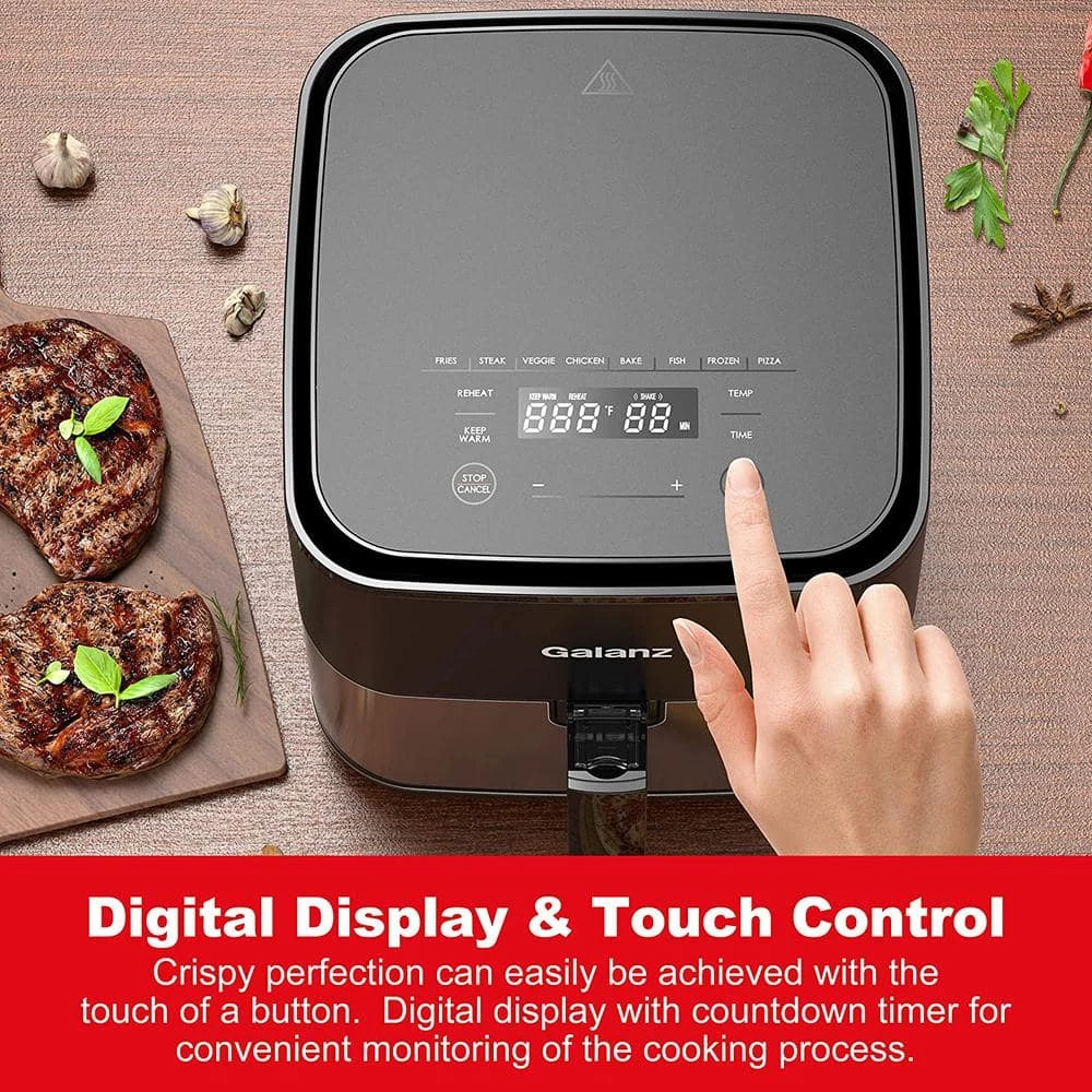 Galanz 6 qt. Black / Stainless Steel Digital Air Fryer with 8 Pre-Set Functions 13 Galanz 6 qt. Black / Stainless Steel Digital Air Fryer with 8 Pre-Set Functions - Image 11
