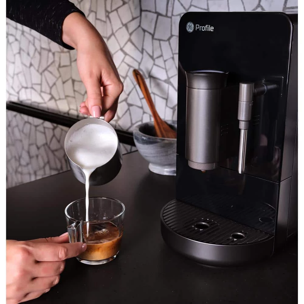 GE Profile 1- Cup Automatic Espresso Machine in Black with Built in Grinder, Frother, Frothing Pitcher, and WiFi Connected 11 GE Profile 1- Cup Automatic Espresso Machine in Black with Built in Grinder, Frother, Frothing Pitcher, and WiFi Connected - Image 9