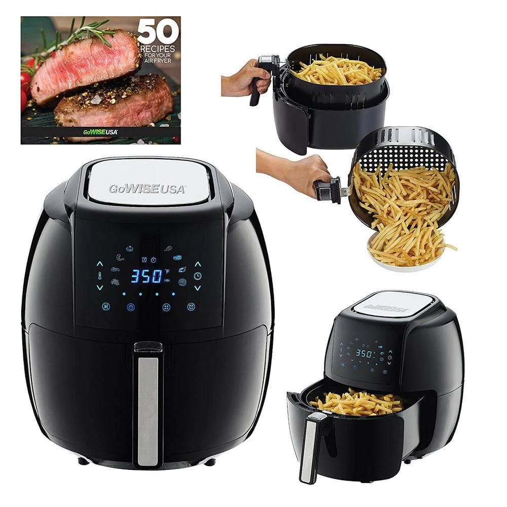 GoWISE USA 8-in-1 5.8 Qt. Black Electric Air Fryer with Recipe Book 5 GoWISE USA 8-in-1 5.8 Qt. Black Electric Air Fryer with Recipe Book - Image 4