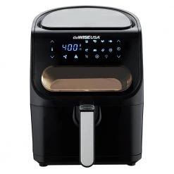 GoWISE USA 4 qt. Black Electric Air Fryer with See Through Window and 8-Presets -Air Fryers shop black gowise usa air fryers gw22953 c3 1000