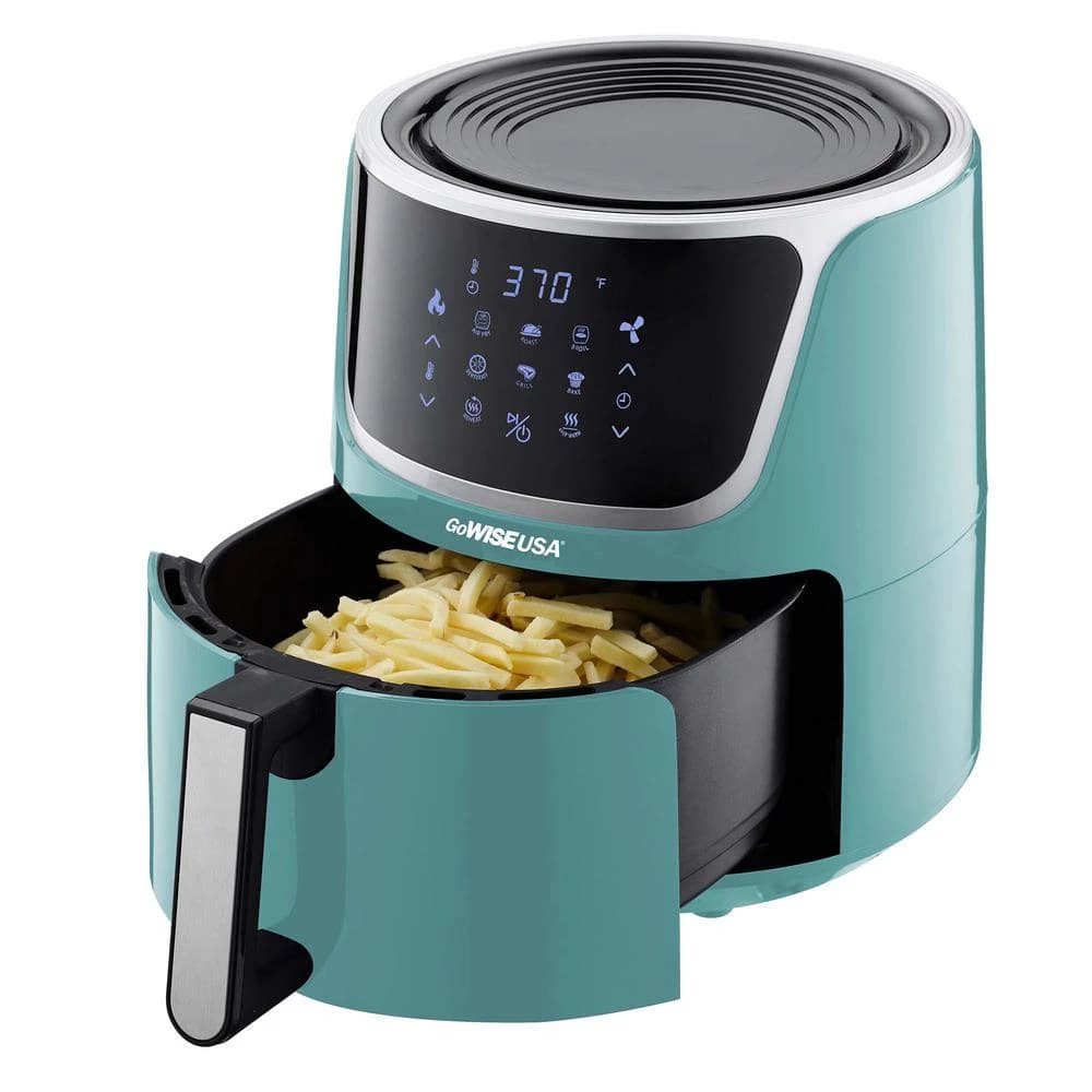 GoWISE USA 7 Qt. Mint Air Fryer with Dehydrator and 3-Stackable Racks with 8-Functions 4 GoWISE USA 7 Qt. Mint Air Fryer with Dehydrator and 3-Stackable Racks with 8-Functions - Image 2