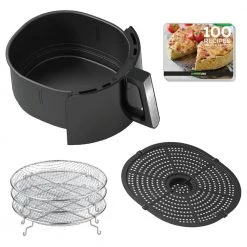GoWISE USA 7 Qt. Black Air Fryer with Dehydrator and 3 Stackable Racks with 8 Functions 15 GoWISE USA 7 Qt. Black Air Fryer with Dehydrator and 3 Stackable Racks with 8 Functions -Air Fryers shop black gowise usa air fryers gw22956 76 1000