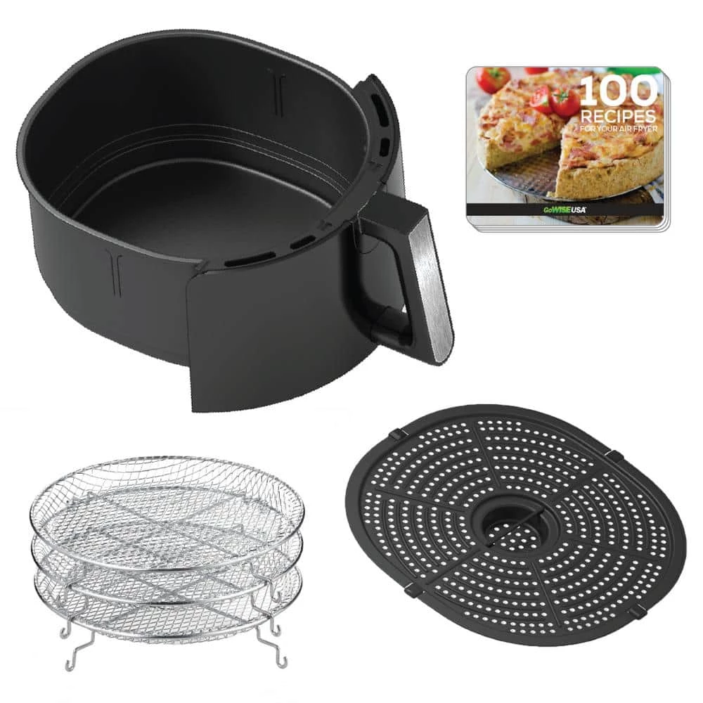 GoWISE USA 7 Qt. Black Air Fryer with Dehydrator and 3 Stackable Racks with 8 Functions 9 GoWISE USA 7 Qt. Black Air Fryer with Dehydrator and 3 Stackable Racks with 8 Functions - Image 7