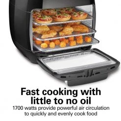 Hamilton Beach 11.6 qt. Black Digital Air Fryer with Rotisserie -Air Fryers shop black hamilton beach air fryers 35073 76 1000