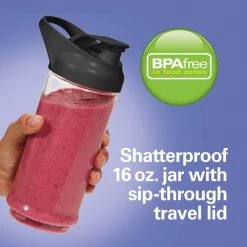 Hamilton Beach Blend Now 16 oz. Single Speed Black Cordless Portable Blender with Travel Lid 18 Hamilton Beach Blend Now 16 oz. Single Speed Black Cordless Portable Blender with Travel Lid -Air Fryers shop black hamilton beach countertop blenders 51180 1f 1000