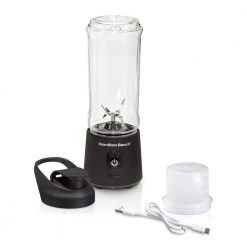 Hamilton Beach Blend Now 16 oz. Single Speed Black Cordless Portable Blender with Travel Lid