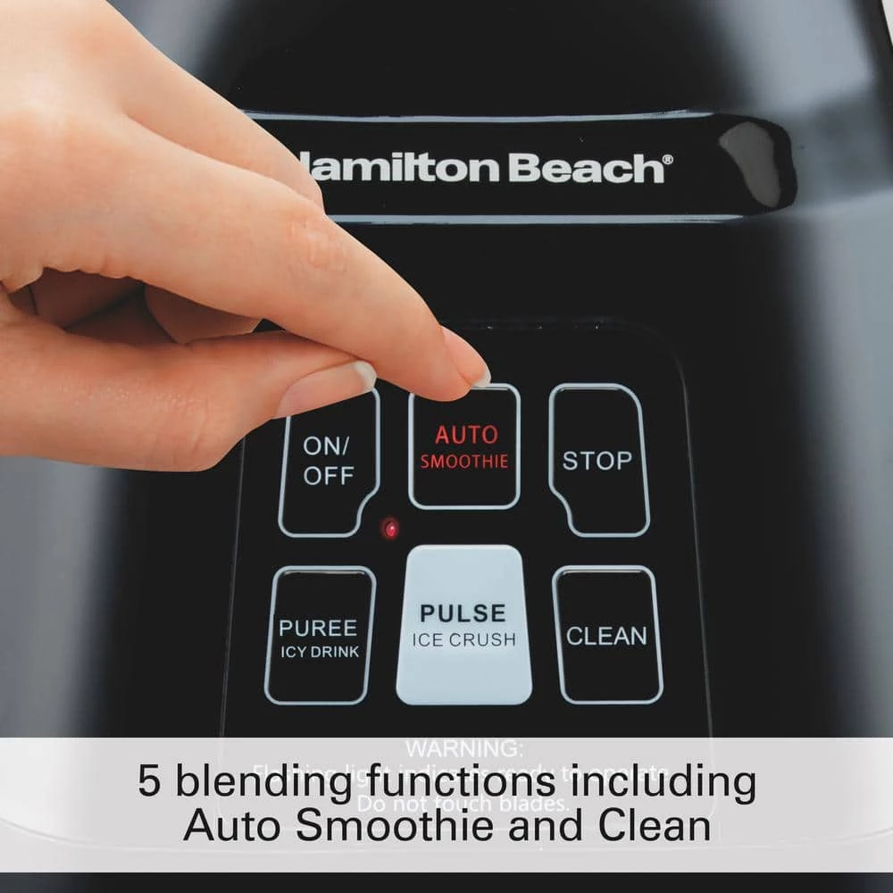 Hamilton Beach 40 oz. 2-Speed Black Glass Smoothie Smart Blender 5 Hamilton Beach 40 oz. 2-Speed Black Glass Smoothie Smart Blender - Image 3