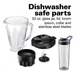 Hamilton Beach Multiblend 52 oz. 6-Speed Black Countertop Blender with Glass Jar and Travel Jar and Food Chopper 19 Hamilton Beach Multiblend 52 oz. 6-Speed Black Countertop Blender with Glass Jar and Travel Jar and Food Chopper -Air Fryers shop black hamilton beach countertop blenders 58242 44 1000