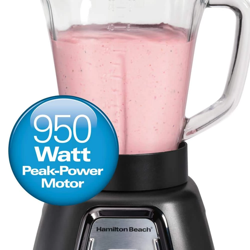 Hamilton Beach Multiblend 52 oz. 6-Speed Black Countertop Blender with Glass Jar and Travel Jar and Food Chopper 8 Hamilton Beach Multiblend 52 oz. 6-Speed Black Countertop Blender with Glass Jar and Travel Jar and Food Chopper - Image 6