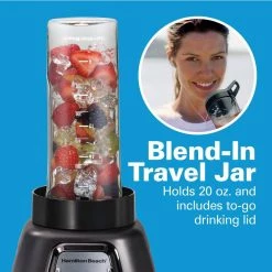 Hamilton Beach Multiblend 52 oz. 6-Speed Black Countertop Blender with Glass Jar and Travel Jar and Food Chopper 20 Hamilton Beach Multiblend 52 oz. 6-Speed Black Countertop Blender with Glass Jar and Travel Jar and Food Chopper -Air Fryers shop black hamilton beach countertop blenders 58242 fa 1000