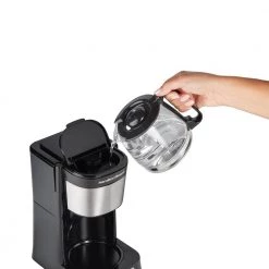 Hamilton Beach 5-Cup Black Compact Coffee Maker with Programmable Clock & Glass Carafe -Air Fryers shop black hamilton beach drip coffee makers 46111 31 1000