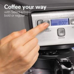 Hamilton Beach Compact 12-Cup Black Programmable Drip Coffee Maker -Air Fryers shop black hamilton beach drip coffee makers 46200 4f 1000