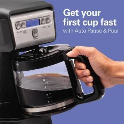 Hamilton Beach Compact 12-Cup Black Programmable Drip Coffee Maker -Air Fryers shop black hamilton beach drip coffee makers 46200 76 1000