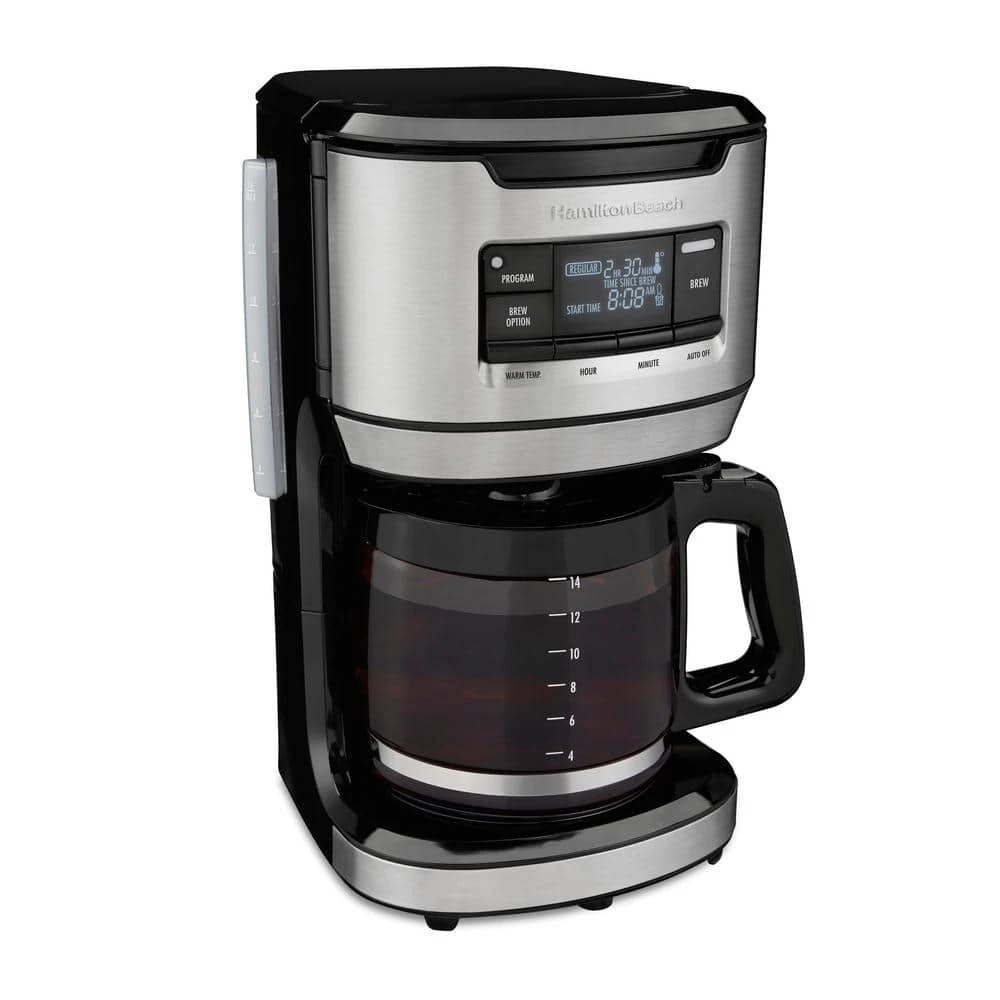 Hamilton Beach 14-Cup Black Programmable Front-Fill Coffee Maker 5 Hamilton Beach 14-Cup Black Programmable Front-Fill Coffee Maker - Image 4