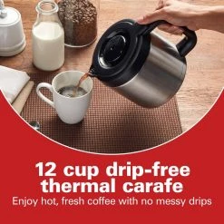 Hamilton Beach 12-Cup Black Programmable Front-Fill Coffee Maker with Thermal Carafe 15 Hamilton Beach 12-Cup Black Programmable Front-Fill Coffee Maker with Thermal Carafe -Air Fryers shop black hamilton beach drip coffee makers 46391 1f 1000