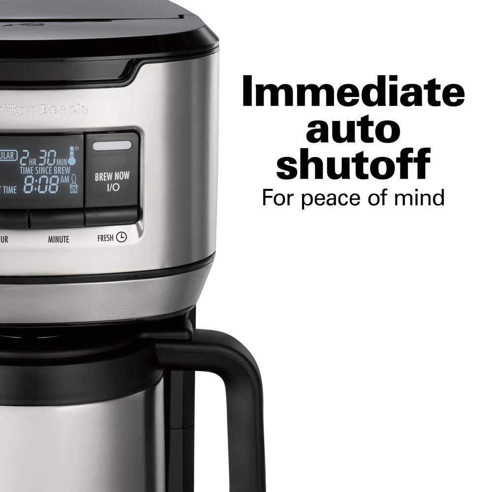 Hamilton Beach 12-Cup Black Programmable Front-Fill Coffee Maker with Thermal Carafe 10 Hamilton Beach 12-Cup Black Programmable Front-Fill Coffee Maker with Thermal Carafe - Image 8