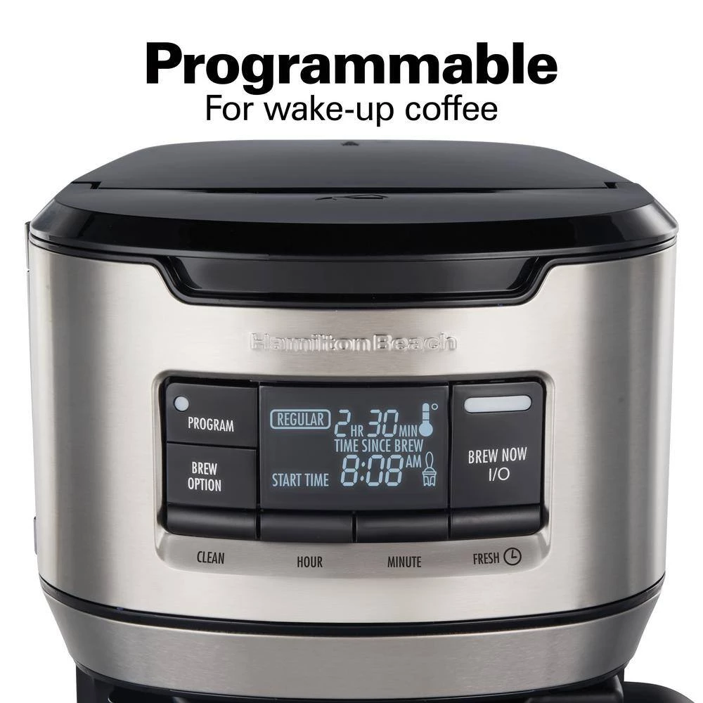Hamilton Beach 12-Cup Black Programmable Front-Fill Coffee Maker with Thermal Carafe 5 Hamilton Beach 12-Cup Black Programmable Front-Fill Coffee Maker with Thermal Carafe - Image 3