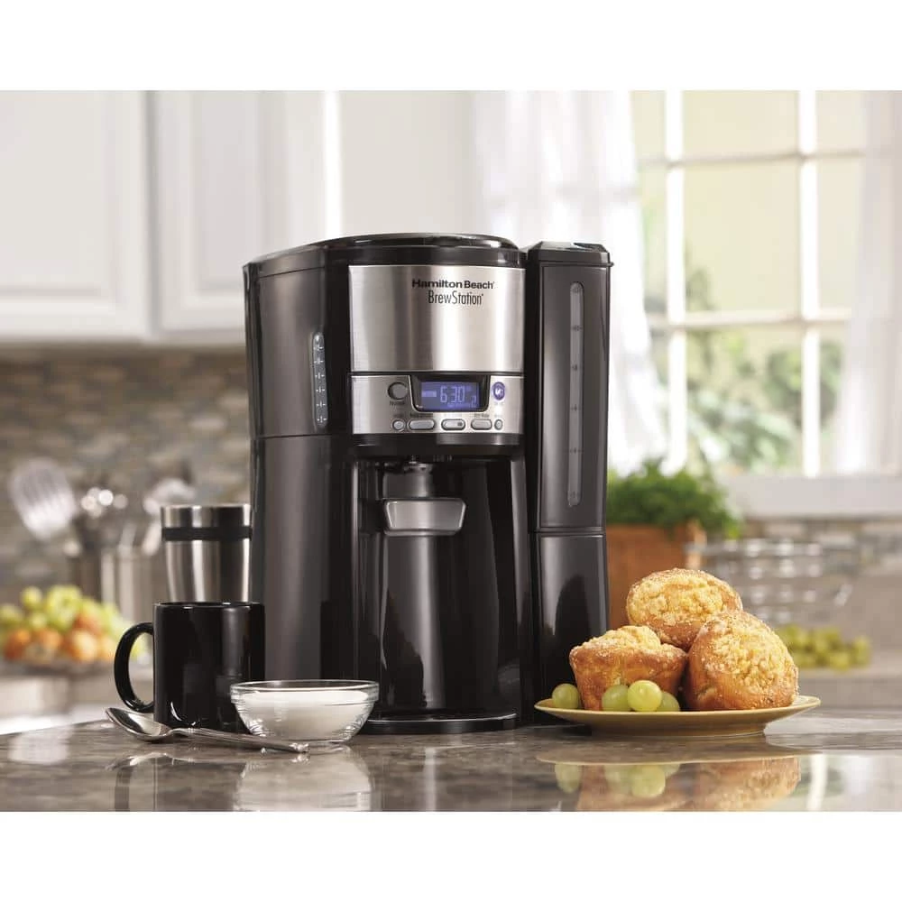 Hamilton Beach BrewStation 12-Cup Programmable Black Drip Coffee Maker with Removable Water Reservoir 7 Hamilton Beach BrewStation 12-Cup Programmable Black Drip Coffee Maker with Removable Water Reservoir - Image 5