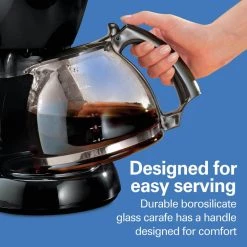 Hamilton Beach 12- Cup Black Drip Coffee Maker with Glass Carafe -Air Fryers shop black hamilton beach drip coffee makers 49316r 44 1000