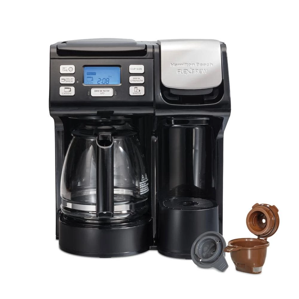 Hamilton Beach FlexBrew Trio 12-Cup Black Drip Coffee Maker with Single Cup Brewer 3 Hamilton Beach FlexBrew Trio 12-Cup Black Drip Coffee Maker with Single Cup Brewer
