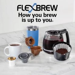 Hamilton Beach FlexBrew Trio 12-Cup Black Drip Coffee Maker with Single Cup Brewer 13 Hamilton Beach FlexBrew Trio 12-Cup Black Drip Coffee Maker with Single Cup Brewer -Air Fryers shop black hamilton beach drip coffee makers 49902 66 1000