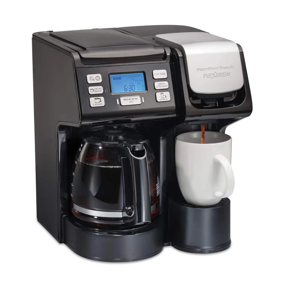 Hamilton Beach FlexBrew Trio 12-Cup Black Drip Coffee Maker with Single Cup Brewer 6 Hamilton Beach FlexBrew Trio 12-Cup Black Drip Coffee Maker with Single Cup Brewer - Image 4