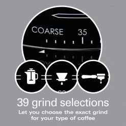 HAMILTON BEACH PROFESSIONAL 4 oz. Black and Stainless Steel Conical Burr Coffee Grinder with Digital Display 16 HAMILTON BEACH PROFESSIONAL 4 oz. Black and Stainless Steel Conical Burr Coffee Grinder with Digital Display -Air Fryers shop black hamilton beach professional coffee grinders 80405 44 1000