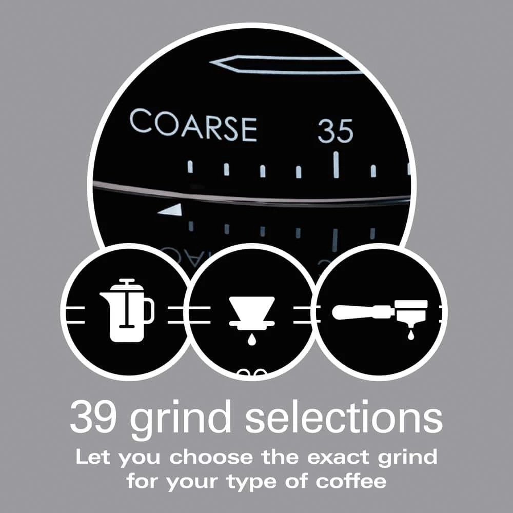 HAMILTON BEACH PROFESSIONAL 4 oz. Black and Stainless Steel Conical Burr Coffee Grinder with Digital Display 8 HAMILTON BEACH PROFESSIONAL 4 oz. Black and Stainless Steel Conical Burr Coffee Grinder with Digital Display - Image 6