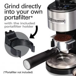 HAMILTON BEACH PROFESSIONAL 4 oz. Black and Stainless Steel Conical Burr Coffee Grinder with Digital Display 14 HAMILTON BEACH PROFESSIONAL 4 oz. Black and Stainless Steel Conical Burr Coffee Grinder with Digital Display -Air Fryers shop black hamilton beach professional coffee grinders 80405 4f 1000