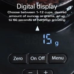HAMILTON BEACH PROFESSIONAL 4 oz. Black and Stainless Steel Conical Burr Coffee Grinder with Digital Display 17 HAMILTON BEACH PROFESSIONAL 4 oz. Black and Stainless Steel Conical Burr Coffee Grinder with Digital Display -Air Fryers shop black hamilton beach professional coffee grinders 80405 fa 1000