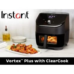 Instant Pot Instant Vortex Plus 6 qt. Black Air Fryer with ClearCook -Air Fryers shop black instant pot air fryers 140 3088 01 31 1000