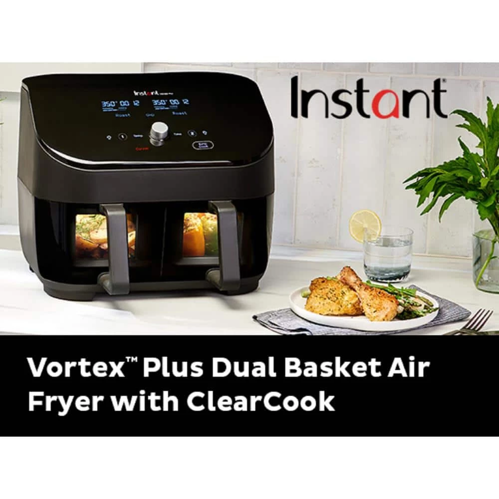 Instant Pot Instant Vortex Plus 8 qt. Black Dual Basket Air Fryer with ClearCook 11 Instant Pot Instant Vortex Plus 8 qt. Black Dual Basket Air Fryer with ClearCook - Image 9