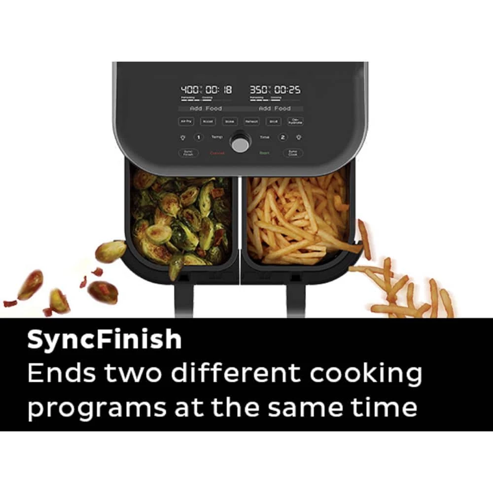 Instant Pot Instant Vortex Plus 8 qt. Black Dual Basket Air Fryer with ClearCook 6 Instant Pot Instant Vortex Plus 8 qt. Black Dual Basket Air Fryer with ClearCook - Image 4