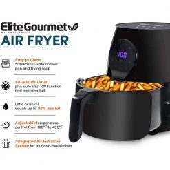 Maximatic Elite Gourmet 5.3 Qt. Digital Air Fryer Black -Air Fryers shop black maximatic air fryers eaf5317d 44 1000