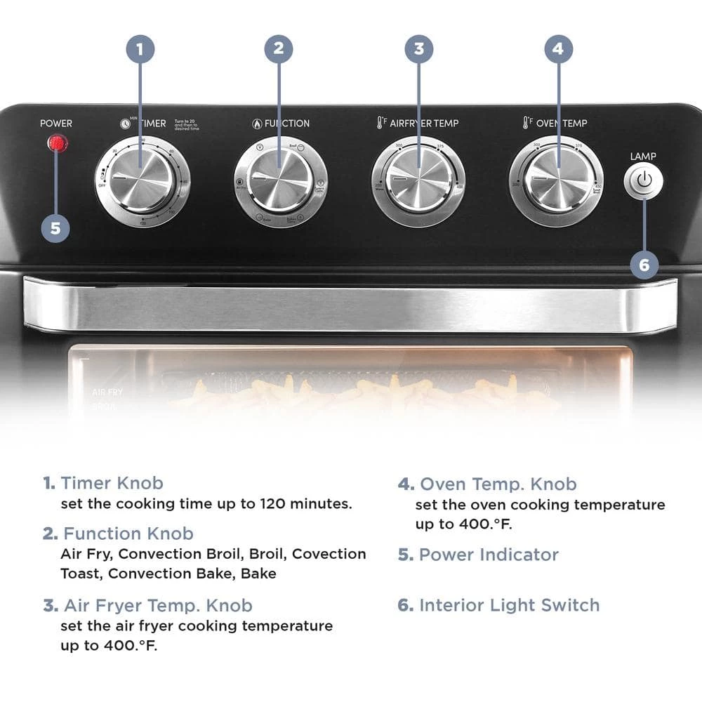 Maximatic Elite Gourmet Deluxe 25L Air Fryer Oven Black 7 Maximatic Elite Gourmet Deluxe 25L Air Fryer Oven Black - Image 5