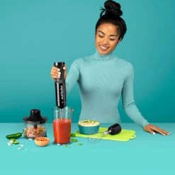 NutriBullet 2-Speed Black Immersion Blender System with Attachments -Air Fryers shop black nutribullet immersion blenders nbi60100 d4 1000