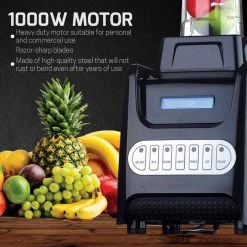 OVENTE 13.5 oz. 1000-Watt Black Robust Professional Blender with BPA Free, Blender Jar Travel Mug and Tamper -Air Fryers shop black ovente countertop blenders blh1000b 76 1000