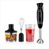 OVENTE Ultra-Stick 2-Speed Black Hand Immersion Blender Set with Whisk+Beaker+Chopper -Air Fryers shop black ovente immersion blenders hs565b 64 1000