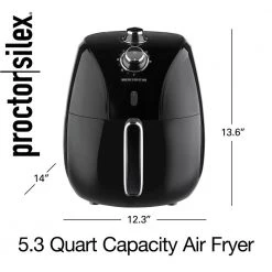 Proctor Silex 5.2 Qt. Black Air Fryer with 60-Minute Timer 14 Proctor Silex 5.2 Qt. Black Air Fryer with 60-Minute Timer -Air Fryers shop black proctor silex air fryers 35060 1d 1000