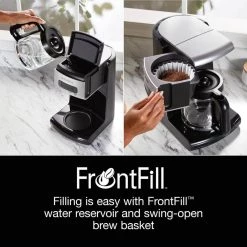 Proctor Silex FrontFill Programmable 12 Cup Black Drip Coffee Maker -Air Fryers shop black proctor silex drip coffee makers 43687 44 1000