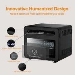 ROOMTEC 26 qt. Stainless Steel Air Fryer with Rotisserie -Air Fryers shop black roomtec air fryers gto25a 1f 1000