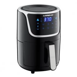 GoWISE USA 1. 7- qt. , 2.0 qt. Max Black/Silver Electric Mini Air Fryer with Digital Touchscreen + Recipe Book -Air Fryers shop black silver gowise usa air fryers gw22976 1f 1000