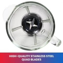 Total Chef 6-Speed Countertop Blender, 6 Cup (1.5L) Glass Jar, 2 Pulse Options, 500W Black Silver -Air Fryers shop black silver total chef countertop blenders tcb15 4f 1000