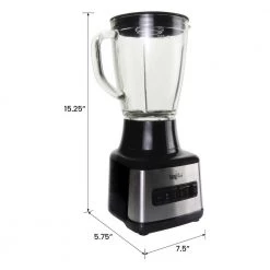 Total Chef 6-Speed Countertop Blender, 6 Cup (1.5L) Glass Jar, 2 Pulse Options, 500W Black Silver -Air Fryers shop black silver total chef countertop blenders tcb15 76 1000