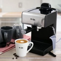 Mr. Coffee 2.5-Cup Black Drip Coffee Maker, Steam Espresso Machine, Cappuccino and Latte -Air Fryers shop black stainless mr coffee drip coffee makers 985118230m 31 1000