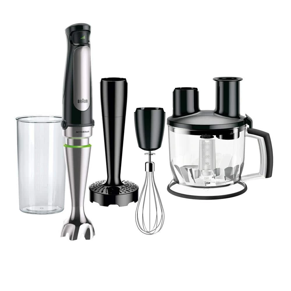 Braun MultiQuick MQ7077X SmartSpeed SS Immersion Hand Blender w/ 1.5 C Food Processor, Whisk, Masher and Beaker 3 Braun MultiQuick MQ7077X SmartSpeed SS Immersion Hand Blender w/ 1.5 C Food Processor, Whisk, Masher and Beaker